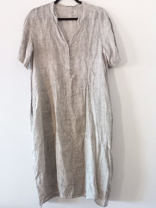 Grizas Dresses & Skirts - GRIZAS washed linen short sleeve dress